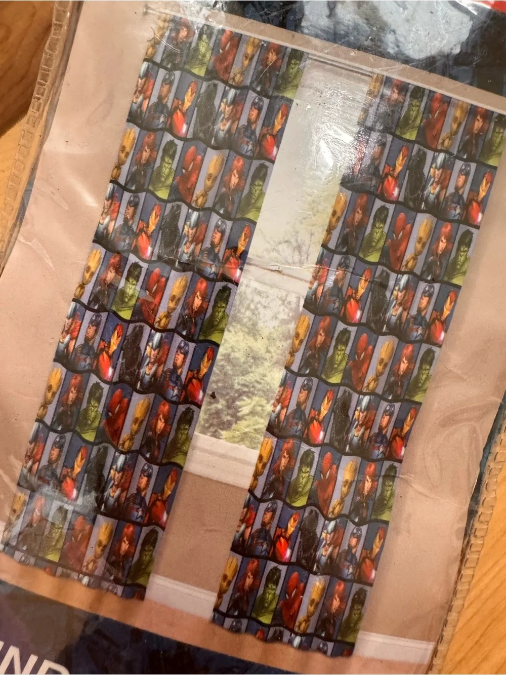 Marvel Window Panels and Tie-Backs in Blue and Red - Superhero Curtain Set